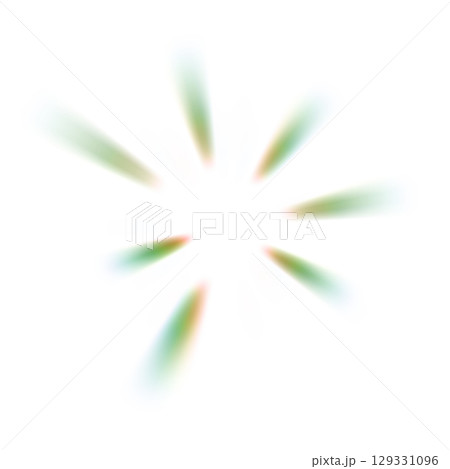 放射状の虹色バースト光エフェクト（透明背景） 129331096
