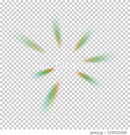 放射状の虹色バースト光エフェクト（透明背景） 129331096