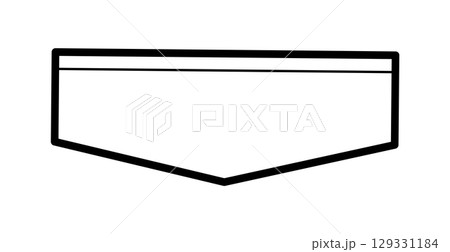 Jetted Pocket with Angled Flap technical fashion illustration. Flat apparel template front view. Women, men unisex style 129331184