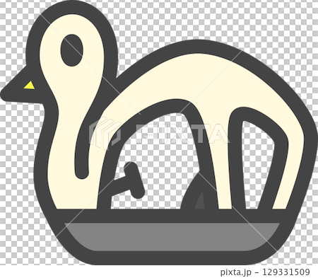 カラー乗り物関連の単品アイコン　あひるボート 129331509