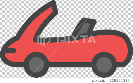 カラー乗り物関連の単品アイコン　オープンカー 129331513
