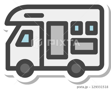 ステッカー乗り物関連の単品アイコン キャンピングカー ステッカー乗り物関連の単品アイコン キャンピングカー 129331518