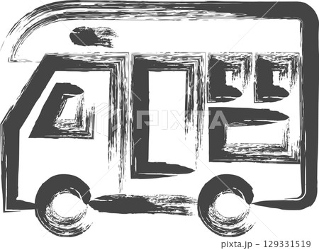 筆書き乗り物関連の単品アイコン キャンピングカー 筆書き乗り物関連の単品アイコン キャンピングカー 129331519
