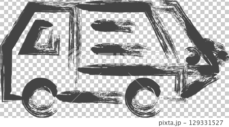 筆書き乗り物関連の単品アイコン ゴミ収集車 筆書き乗り物関連の単品アイコン ゴミ収集車 129331527