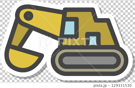 貼紙車輛相關單一圖示挖掘機 129331530