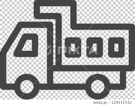 線條畫車輛相關單一圖示：自卸卡車 129331532