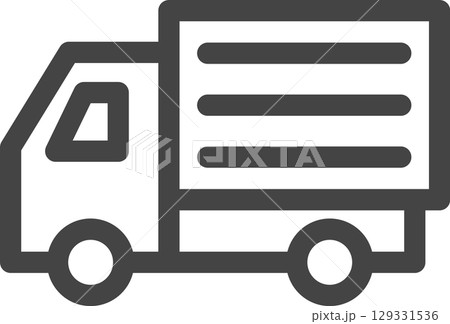 線画乗り物関連の単品アイコン　トラック 129331536
