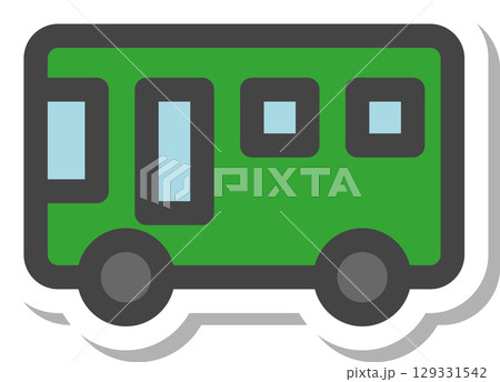 ステッカー乗り物関連の単品アイコン バス ステッカー乗り物関連の単品アイコン バス 129331542