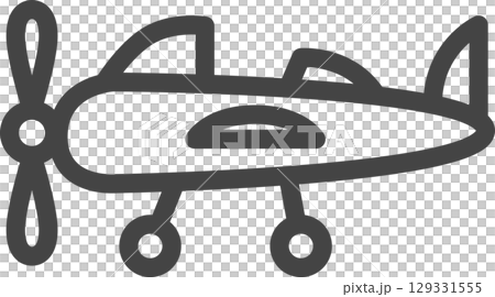 線條畫車輛相關單一圖示：螺旋槳飛機 129331555