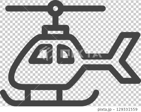 線画乗り物関連の単品アイコン ヘリコプター 線画乗り物関連の単品アイコン ヘリコプター 129331559