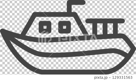 線條畫車輛相關單一圖示：船 129331563
