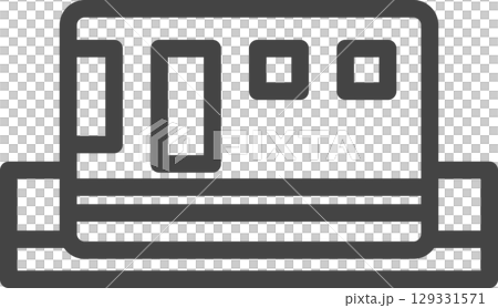 線画乗り物関連の単品アイコン　モノレール 129331571