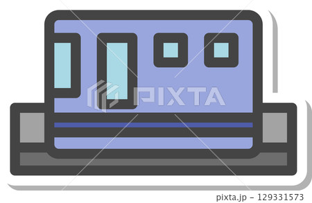 ステッカー乗り物関連の単品アイコン　モノレール 129331573
