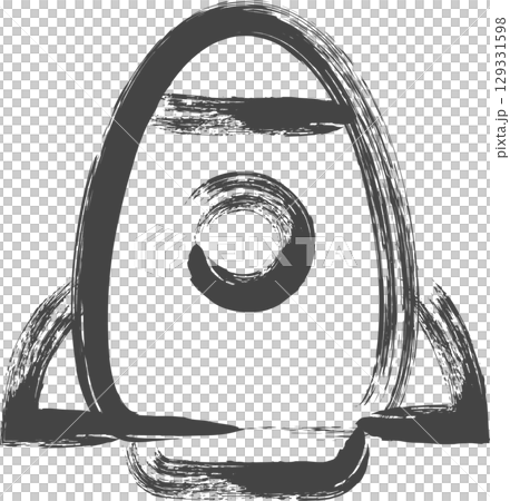 Brush-drawn vehicle-related single icon: Space rocket Brush-drawn vehicle-related single icon: Space rocket 129331598