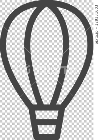 Line drawing vehicle related single icon: balloon Line drawing vehicle related single icon: balloon 129331603