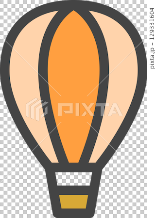 Color vehicle related single icon: balloon 129331604