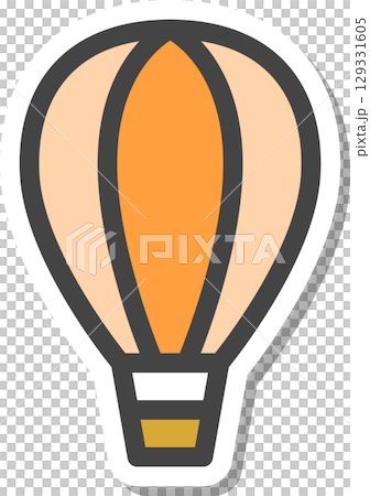 Stickers and vehicle-related single icons: balloons Stickers and vehicle-related single icons: balloons 129331605