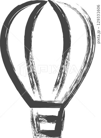 筆書き乗り物関連の単品アイコン　気球 129331606
