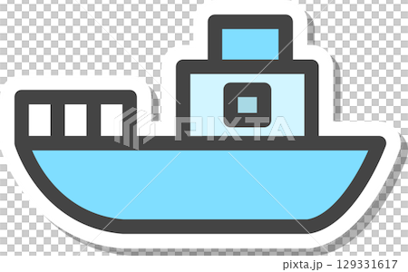 Sticker vehicle-related single icon Fishing boat 129331617