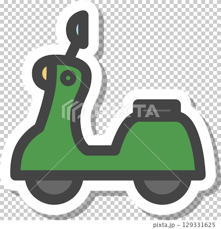 ステッカー乗り物関連の単品アイコン　原付バイク 129331625