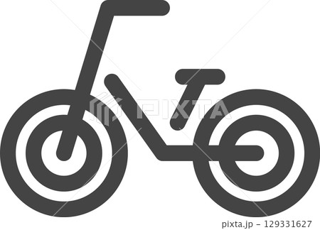 線画乗り物関連の単品アイコン　自転車 129331627