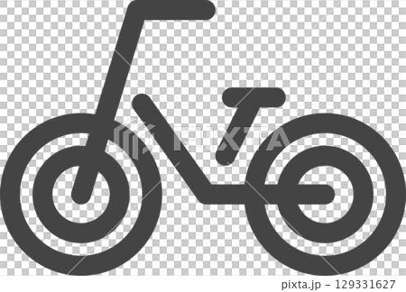 線画乗り物関連の単品アイコン　自転車 129331627