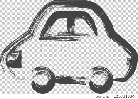毛筆繪製的車輛相關單一圖示：汽車 129331634