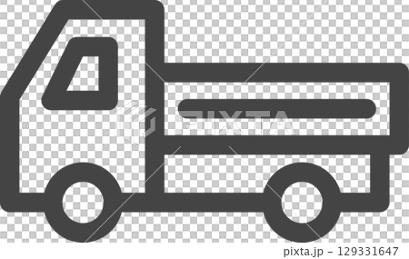 Line drawing vehicle related single icon: Light truck Line drawing vehicle related single icon: Light truck 129331647