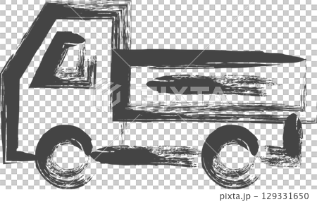 筆書き乗り物関連の単品アイコン　軽トラック 129331650