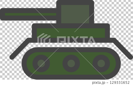 Color vehicle related single icon: Tank 129331652