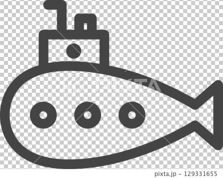 線條畫車輛相關單一圖示:潛水艇 線條畫車輛相關單一圖示:潛水艇 129331655