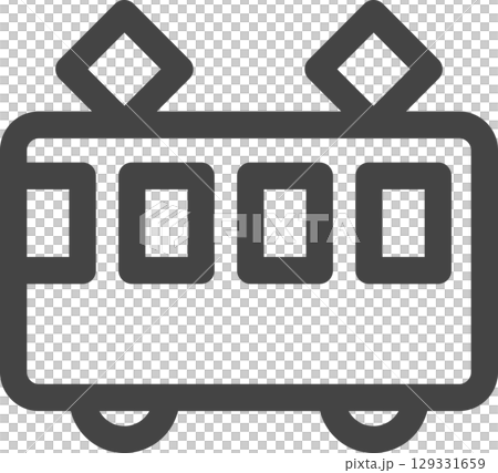 線條畫車輛相關單一圖示：火車 129331659