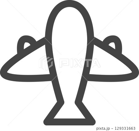 線画乗り物関連の単品アイコン　飛行機 129331663