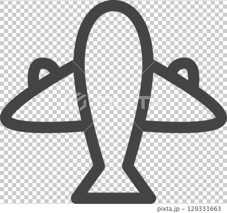 線画乗り物関連の単品アイコン　飛行機 129331663