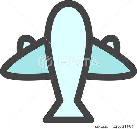 カラー乗り物関連の単品アイコン　飛行機 129331664
