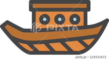 カラー乗り物関連の単品アイコン　遊覧船 129331672