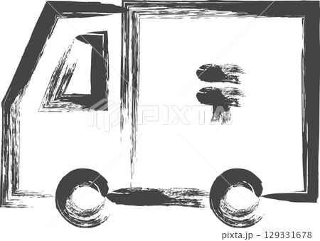 筆書き乗り物関連の単品アイコン　郵便車 129331678