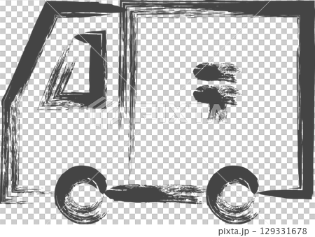 筆書き乗り物関連の単品アイコン　郵便車 129331678