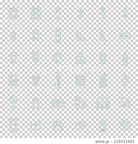 彩色陰影學校設備相關圖示集 129331683