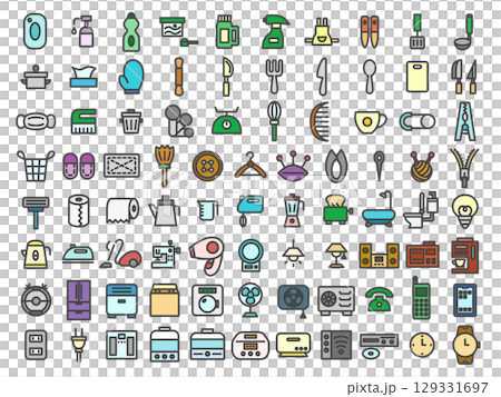 彩色家電相關圖示集 彩色家電相關圖示集 129331697