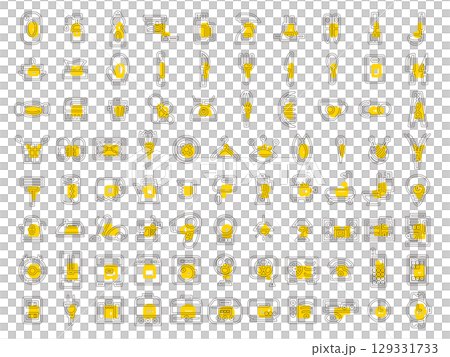アウトライン日用品家電関連のアイコンセット 129331733