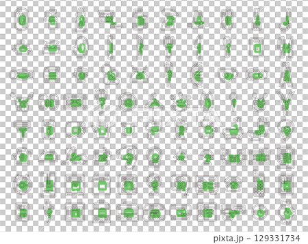 Outline household appliances related icon set 129331734