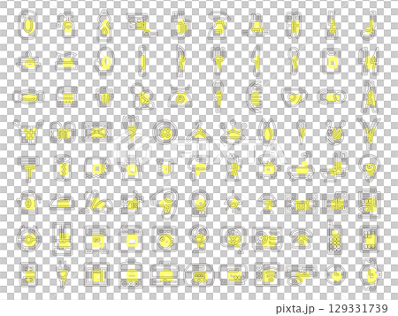 Outline household appliances related icon set 129331739