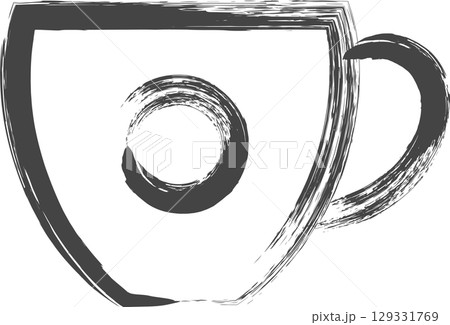 筆書き日用品家電関連の単品アイコン　カップ 129331769