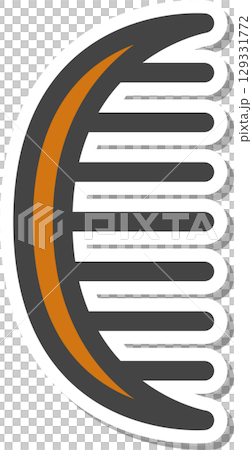 ステッカー日用品家電関連の単品アイコン くし ステッカー日用品家電関連の単品アイコン くし 129331772