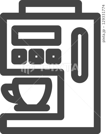 線画日用品家電関連の単品アイコン コーヒーメーカー 線画日用品家電関連の単品アイコン コーヒーメーカー 129331774
