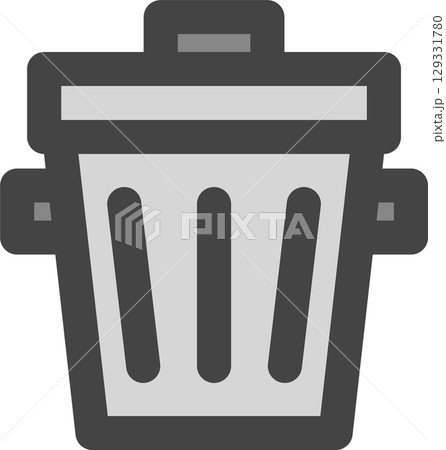 カラー日用品家電関連の単品アイコン　ゴミ箱 129331780