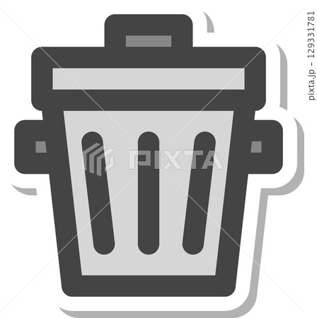 ステッカー日用品家電関連の単品アイコン ゴミ箱 ステッカー日用品家電関連の単品アイコン ゴミ箱 129331781