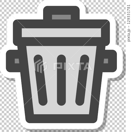 ステッカー日用品家電関連の単品アイコン ゴミ箱 ステッカー日用品家電関連の単品アイコン ゴミ箱 129331781