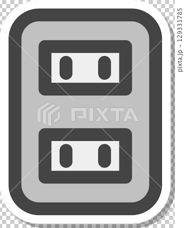 貼紙、家用電器、單一圖示、插座 129331785